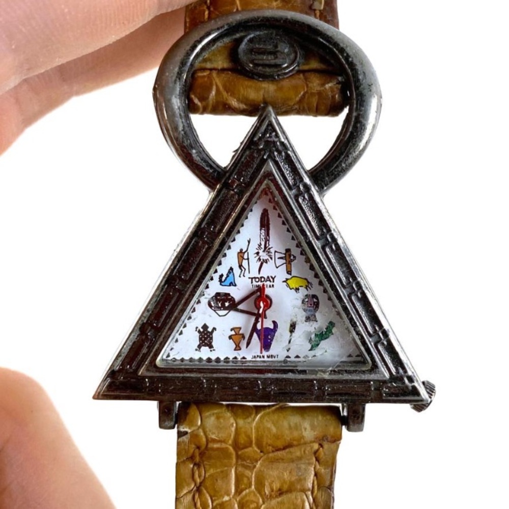 Vintage Japan TODAY Time Year Timeyear Egyptian Revival Style Watch